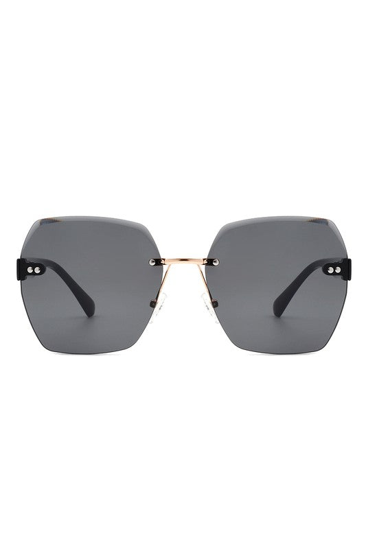 Oversize Square Geometric Rimless Sunglasses - Premium variable from Tooksie - Just $9.99! Shop now at Tooksie