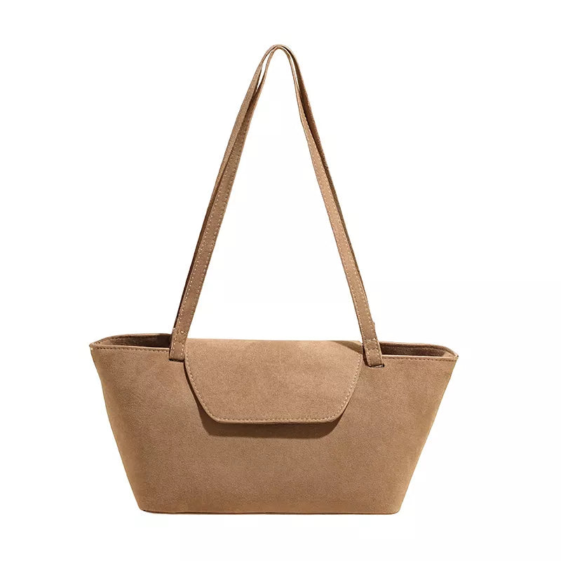 Suede Inspired Flap Decor Tote - Premium variable from Tooksie - Just $34.99! Shop now at Tooksie
