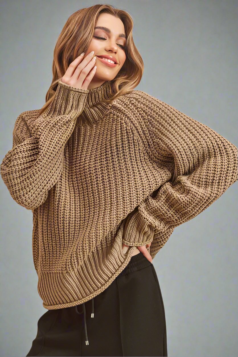 Ribbed Turtleneck Sweater - Premium variable from Tooksie - Just $49.99! Shop now at Tooksie