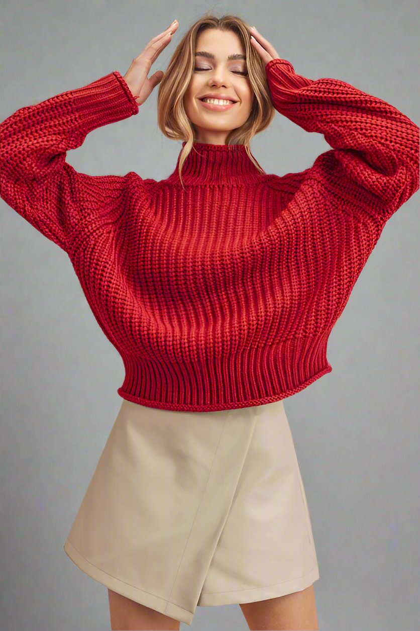 Ribbed Turtleneck Sweater - Premium variable from Tooksie - Just $49.99! Shop now at Tooksie