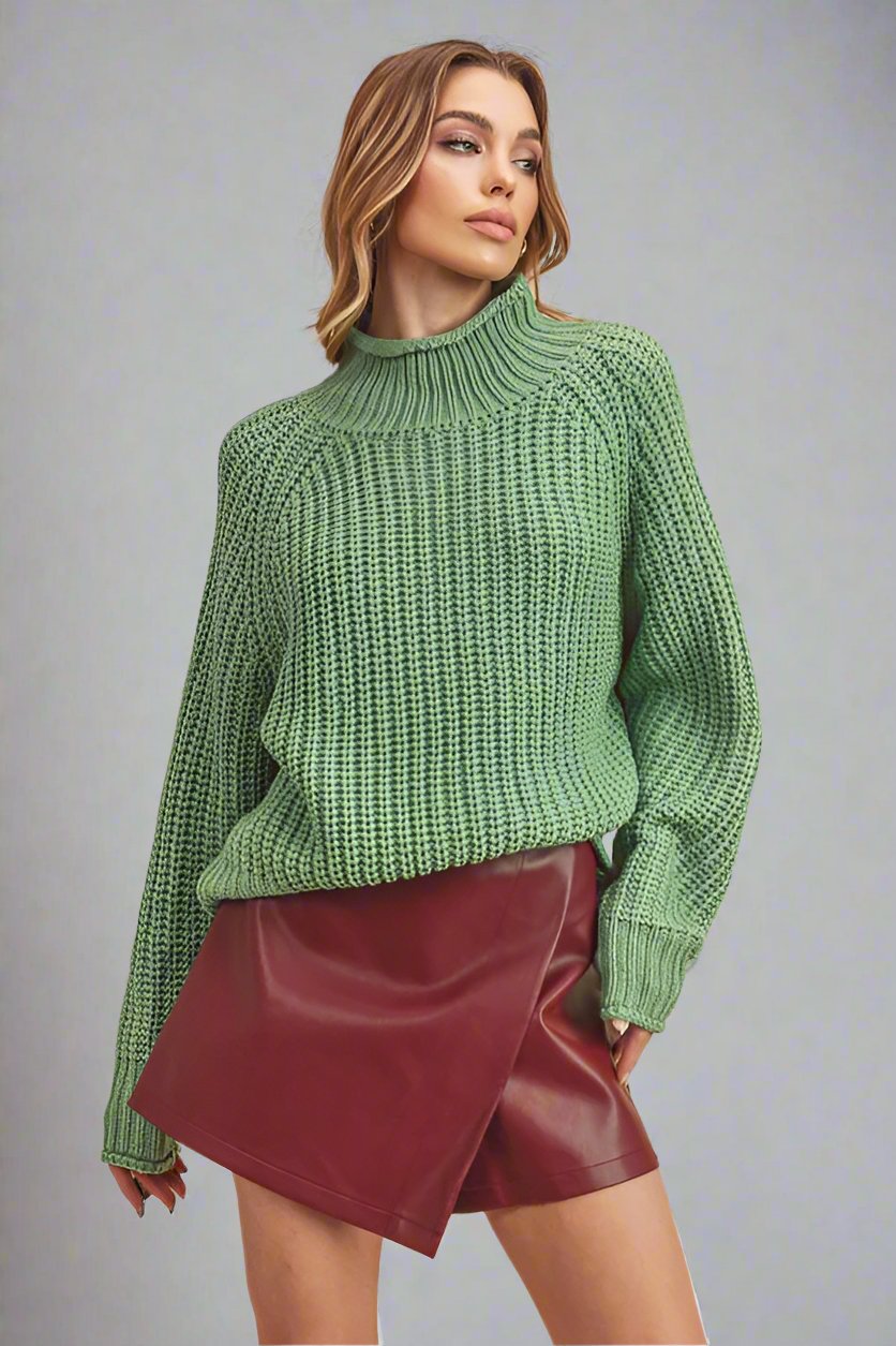 Ribbed Turtleneck Sweater - Premium variable from Tooksie - Just $49.99! Shop now at Tooksie