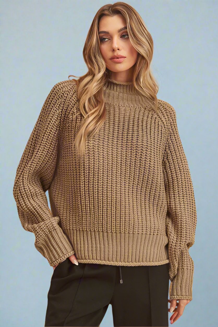 Ribbed Turtleneck Sweater - Premium variable from Tooksie - Just $49.99! Shop now at Tooksie