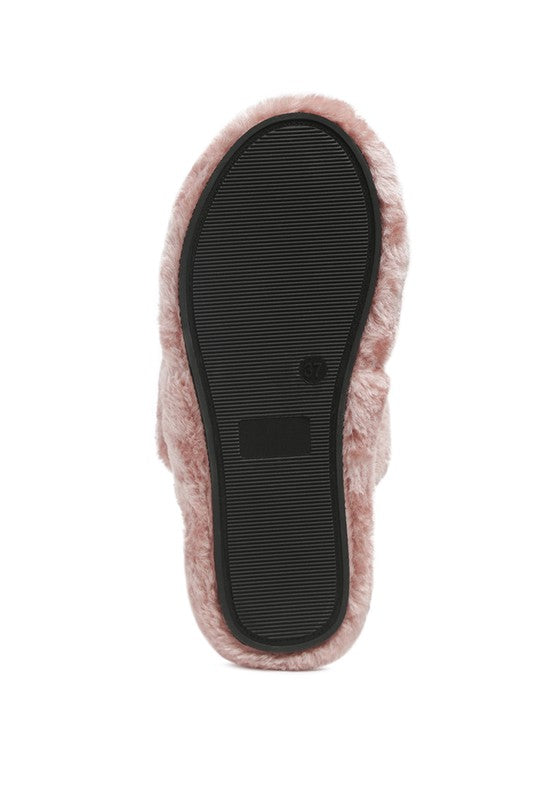 Two Band Faux Fur Slippers - Premium variable from Tooksie - Just $23.99! Shop now at Tooksie