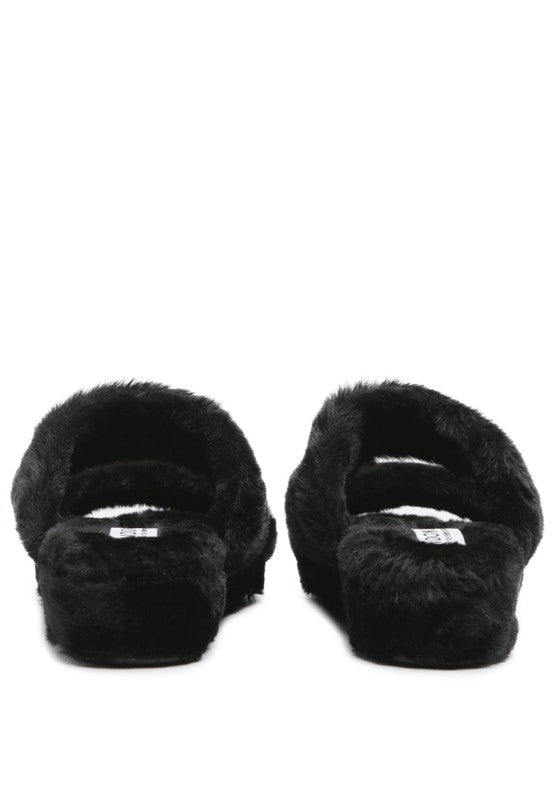 Two Band Faux Fur Slippers - Premium variable from Tooksie - Just $23.99! Shop now at Tooksie
