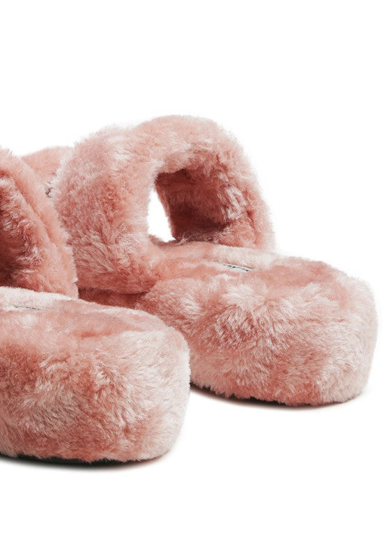Two Band Faux Fur Slippers - Premium variable from Tooksie - Just $23.99! Shop now at Tooksie
