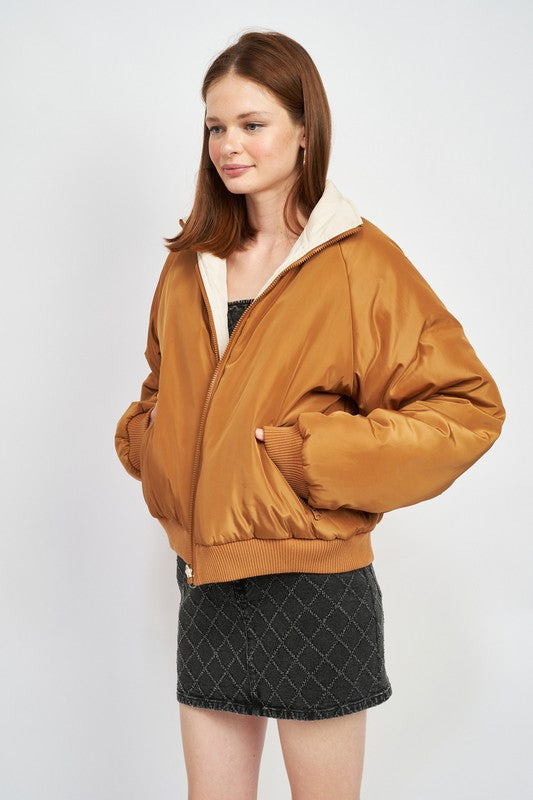 Reversible Puffer Jacket - Premium variable from Tooksie - Just $106.99! Shop now at Tooksie