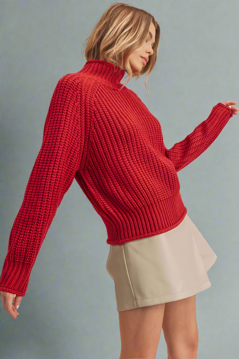 Ribbed Turtleneck Sweater - Premium variable from Tooksie - Just $49.99! Shop now at Tooksie