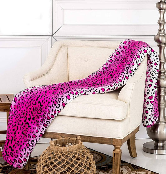 Pink Leopard Print Soft Plush Throw - Premium variable from Tooksie - Just $36.99! Shop now at Tooksie