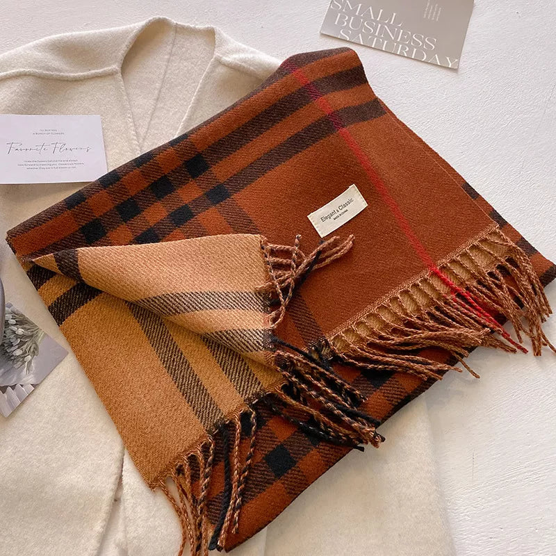 Plaid Fringe Winter Scarf - Premium variable from Tooksie - Just $24.99! Shop now at Tooksie