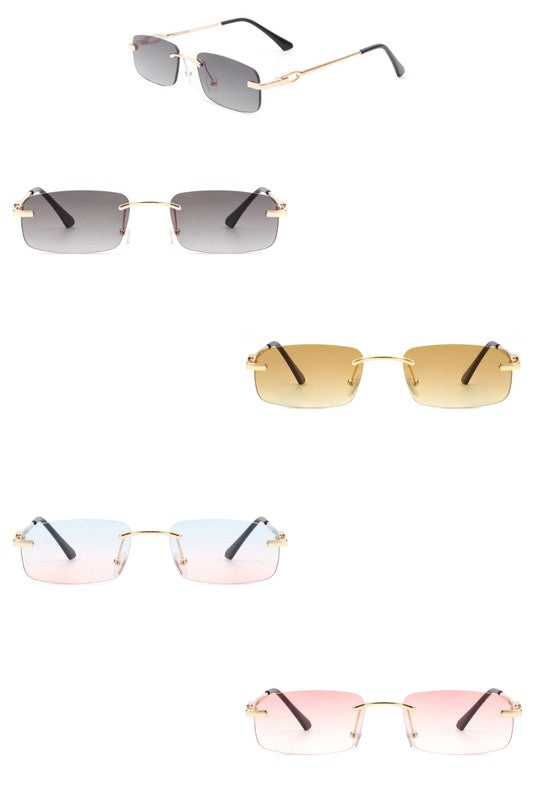 Rectangle Narrow Tinted Retro Sunglasses - Premium variable from Tooksie - Just $13.99! Shop now at Tooksie