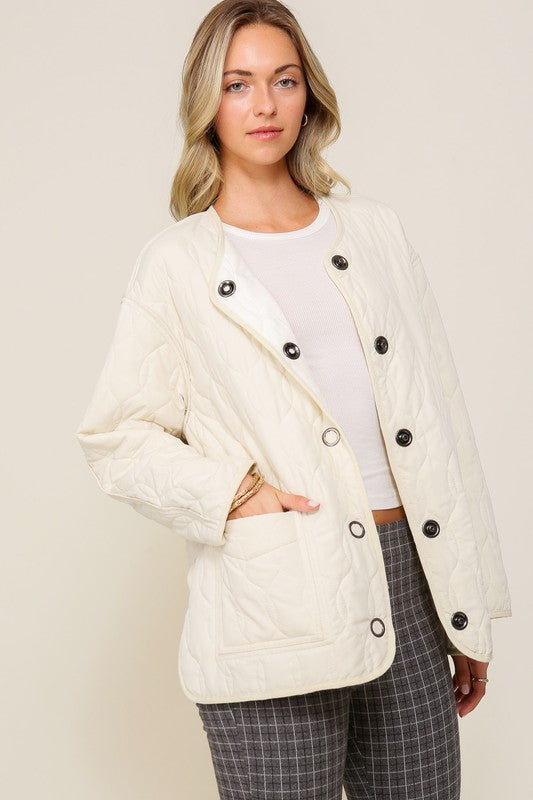 Quilted Puffer Jacket - Premium variable from Tooksie - Just $58.99! Shop now at Tooksie