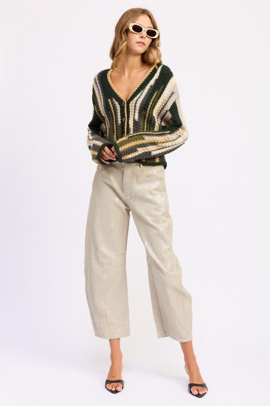 Striped Knit Cardigan - Premium variable from Tooksie - Just $57.99! Shop now at Tooksie