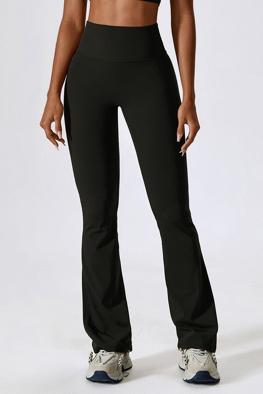 High-Rise Stretch Flared Yoga Pants - Premium variable from Tooksie - Just $46.99! Shop now at Tooksie