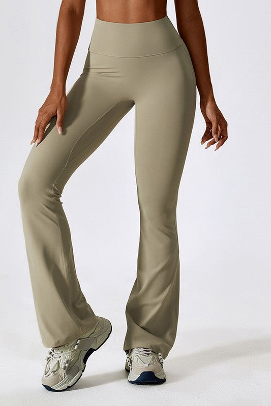 High-Rise Stretch Flared Yoga Pants - Premium variable from Tooksie - Just $46.99! Shop now at Tooksie
