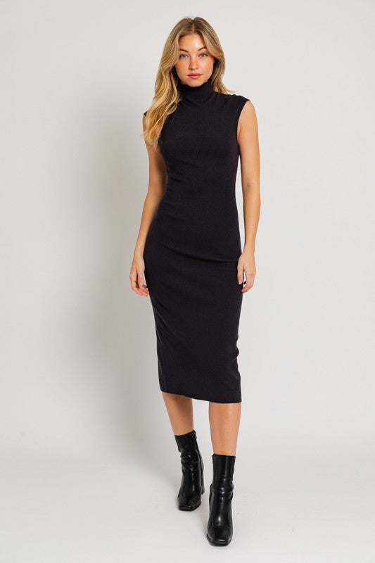 Mock Neck Sweater Midi Dress - Premium variable from LE LIS - Just $46.99! Shop now at Tooksie