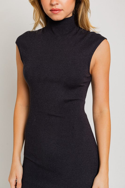 Mock Neck Sweater Midi Dress - Premium variable from LE LIS - Just $46.99! Shop now at Tooksie