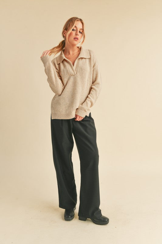 Polo Collar Sweater - Premium variable from Tooksie - Just $54.99! Shop now at Tooksie