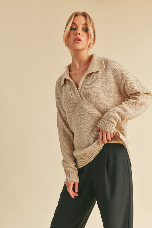 Polo Collar Sweater - Premium variable from Tooksie - Just $54.99! Shop now at Tooksie