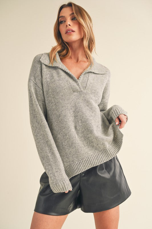 Polo Collar Sweater - Premium variable from Tooksie - Just $54.99! Shop now at Tooksie