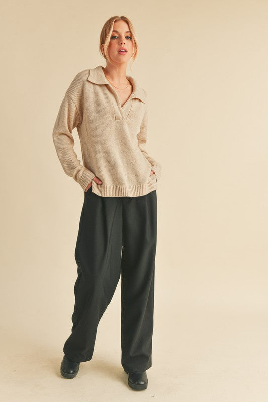 Polo Collar Sweater - Premium variable from Tooksie - Just $54.99! Shop now at Tooksie