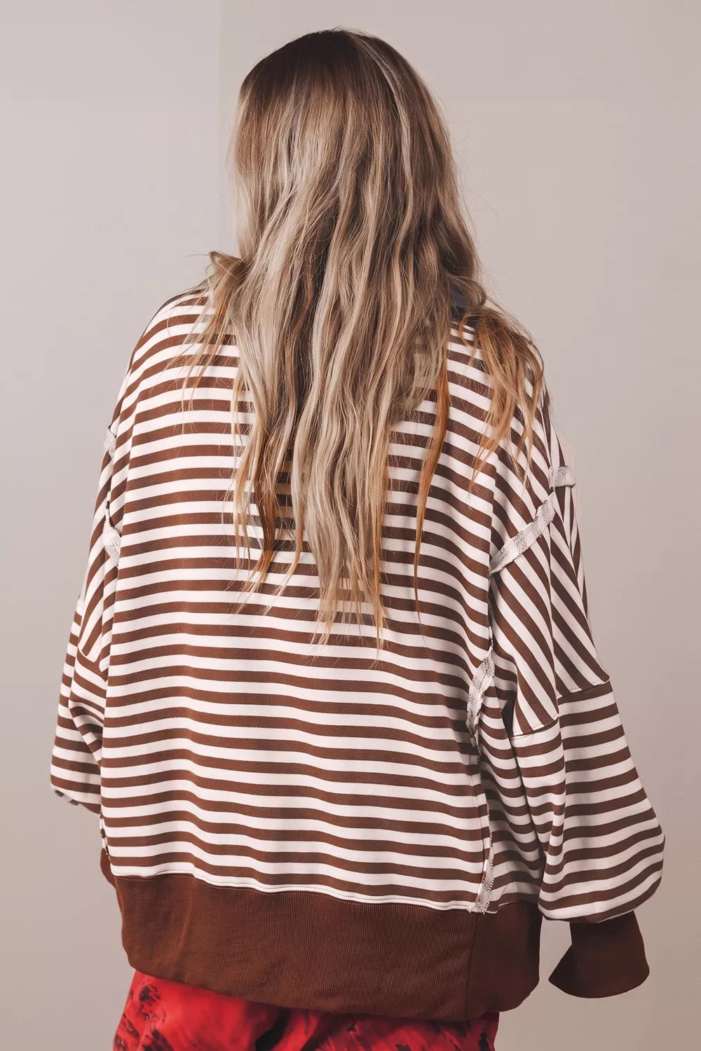 Oversized Striped Sweatshirt - Premium variable from Tooksie - Just $60.99! Shop now at Tooksie