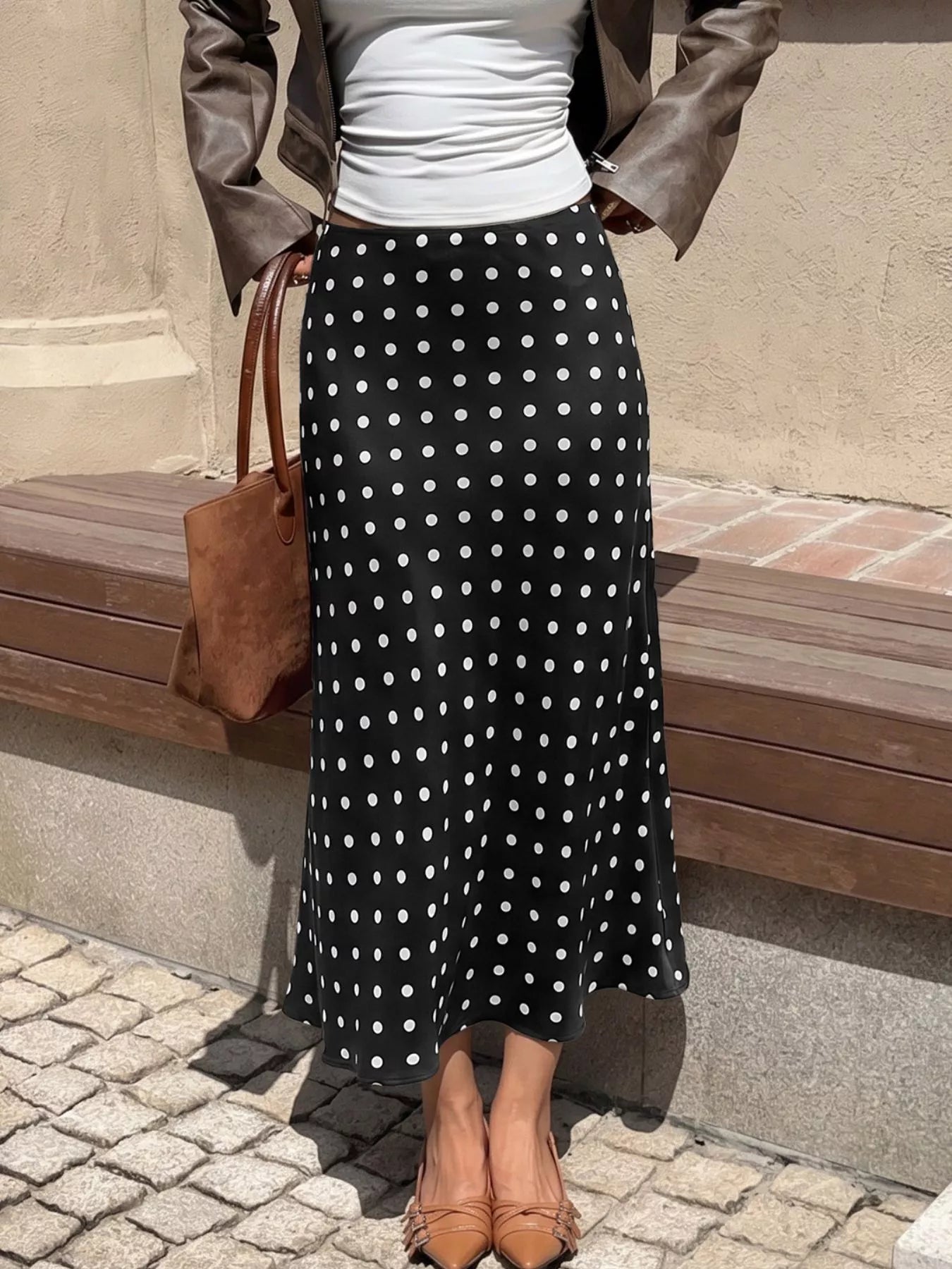 Polka Dot Midi Skirt - Premium variable from Tooksie - Just $33.99! Shop now at Tooksie