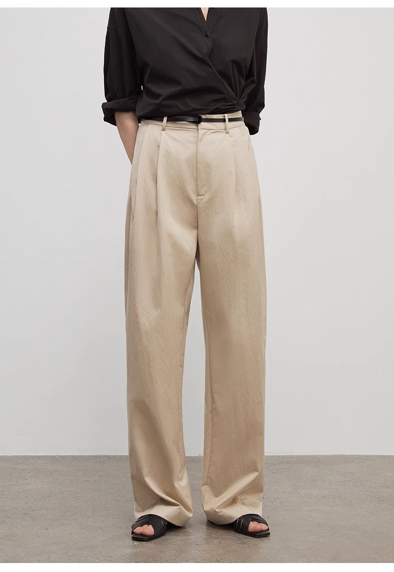 Double Pleat Wide Leg Trousers - Premium variable from Tooksie - Just $110.99! Shop now at Tooksie