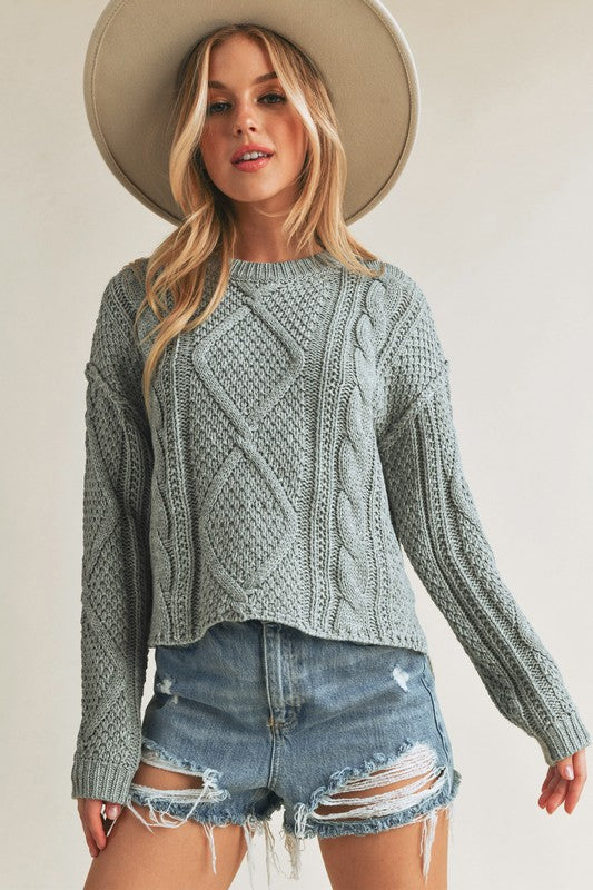 Cable Knit Sweater - Premium variable from Tooksie - Just $39.99! Shop now at Tooksie