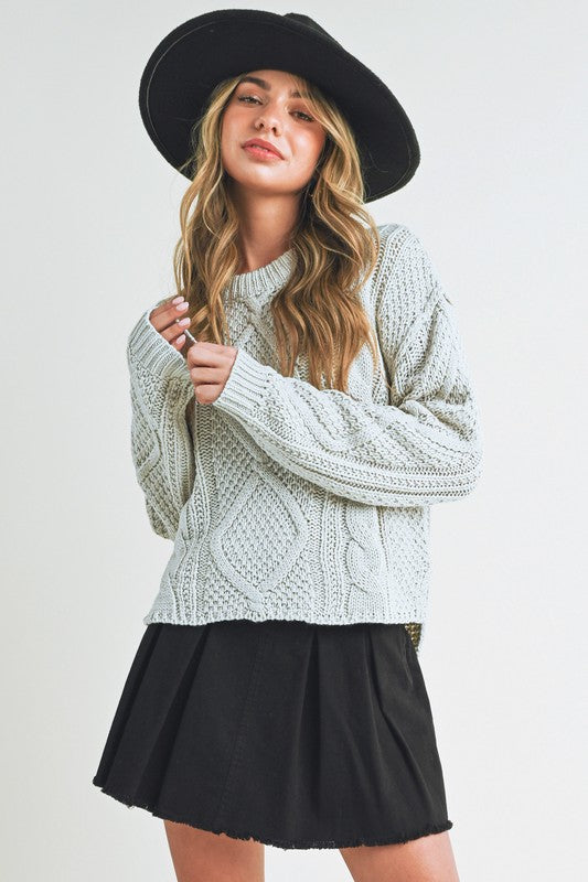 Cable Knit Sweater - Premium variable from Tooksie - Just $39.99! Shop now at Tooksie