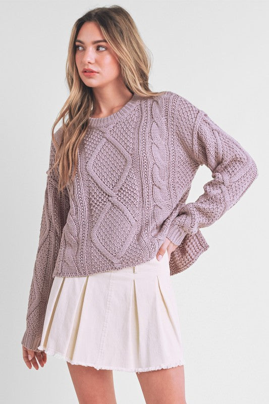 Cable Knit Sweater - Premium variable from Tooksie - Just $39.99! Shop now at Tooksie