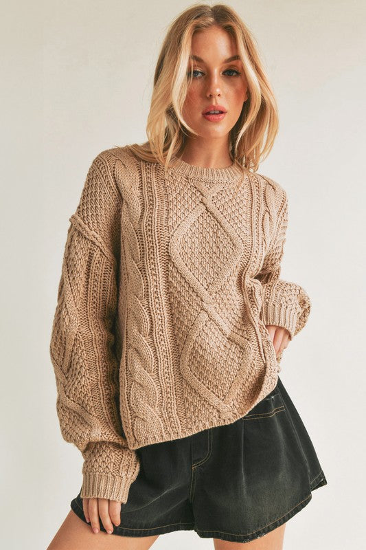 Cable Knit Sweater - Premium variable from Tooksie - Just $39.99! Shop now at Tooksie