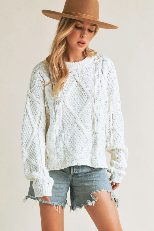 Cable Knit Sweater - Premium variable from Tooksie - Just $39.99! Shop now at Tooksie