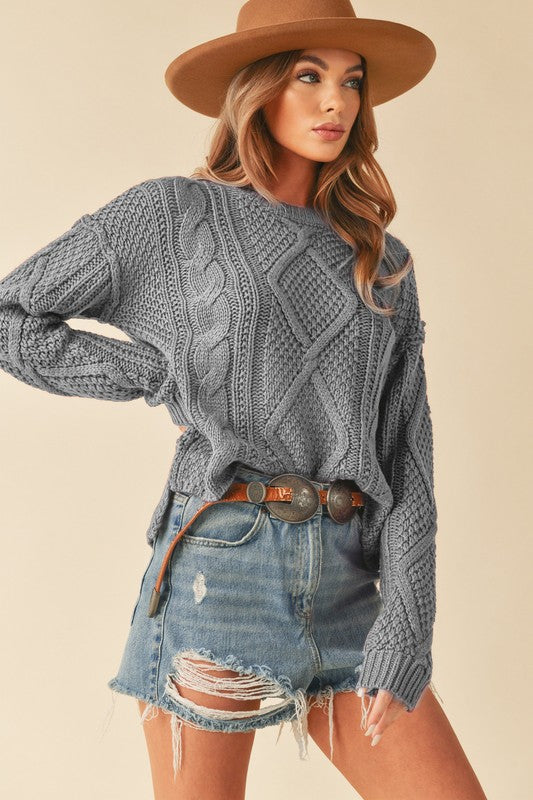 Cable Knit Sweater - Premium variable from Tooksie - Just $39.99! Shop now at Tooksie