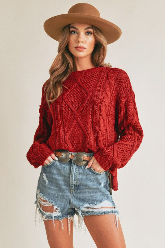 Cable Knit Sweater - Premium variable from Tooksie - Just $39.99! Shop now at Tooksie