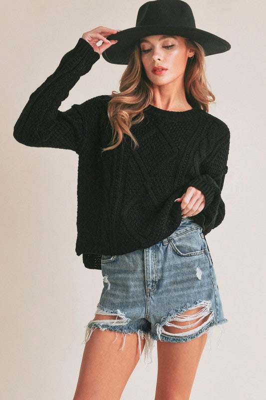 Cable Knit Sweater - Premium variable from Tooksie - Just $39.99! Shop now at Tooksie