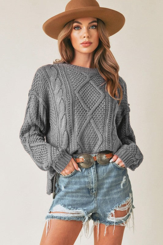 Cable Knit Sweater - Premium variable from Tooksie - Just $39.99! Shop now at Tooksie