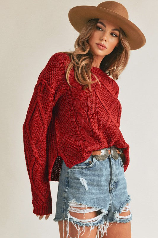 Cable Knit Sweater - Premium variable from Tooksie - Just $39.99! Shop now at Tooksie