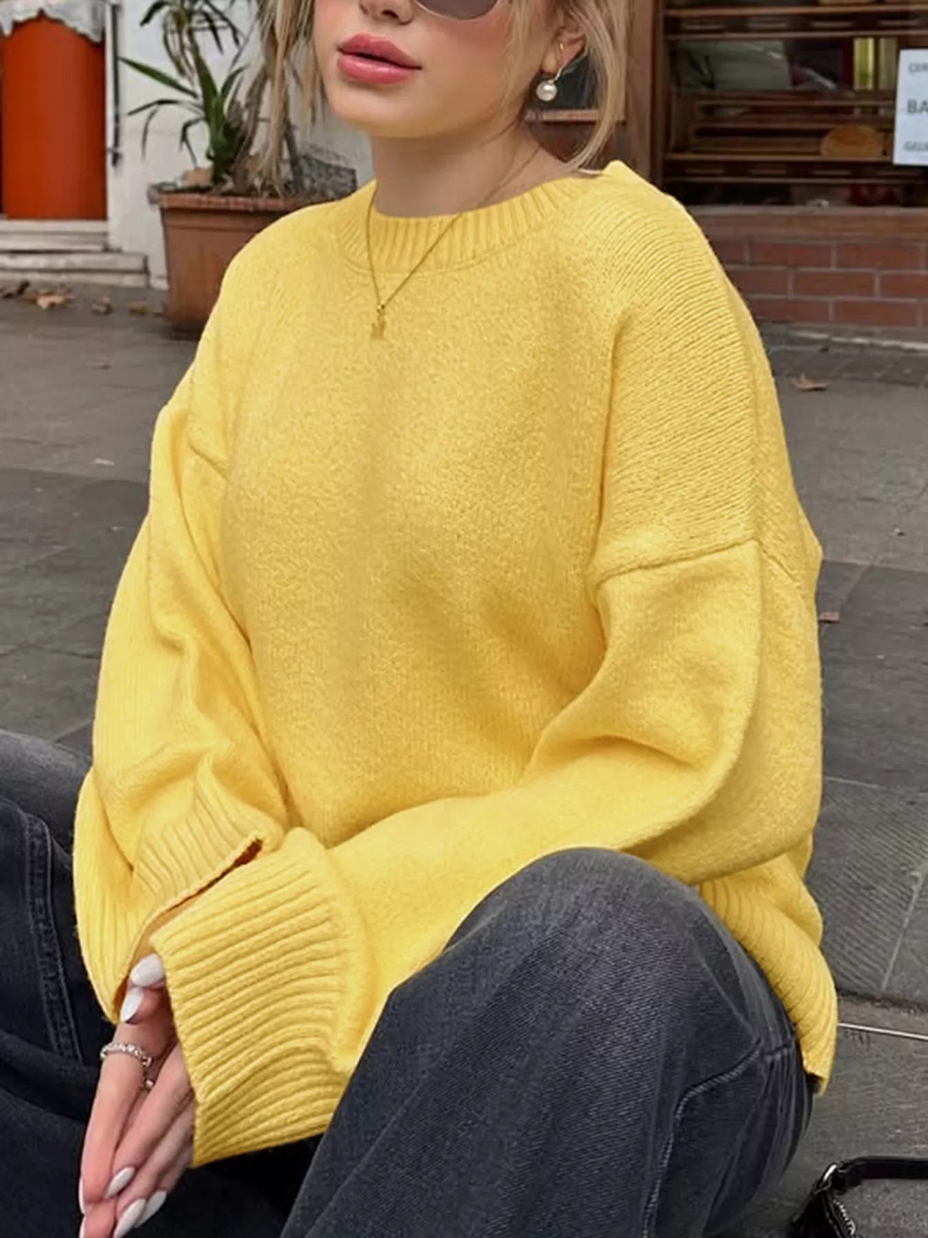 Classic Ribbed Oversized Dropped Shoulder Sweater - Premium variable from Tooksie - Just $47.99! Shop now at Tooksie
