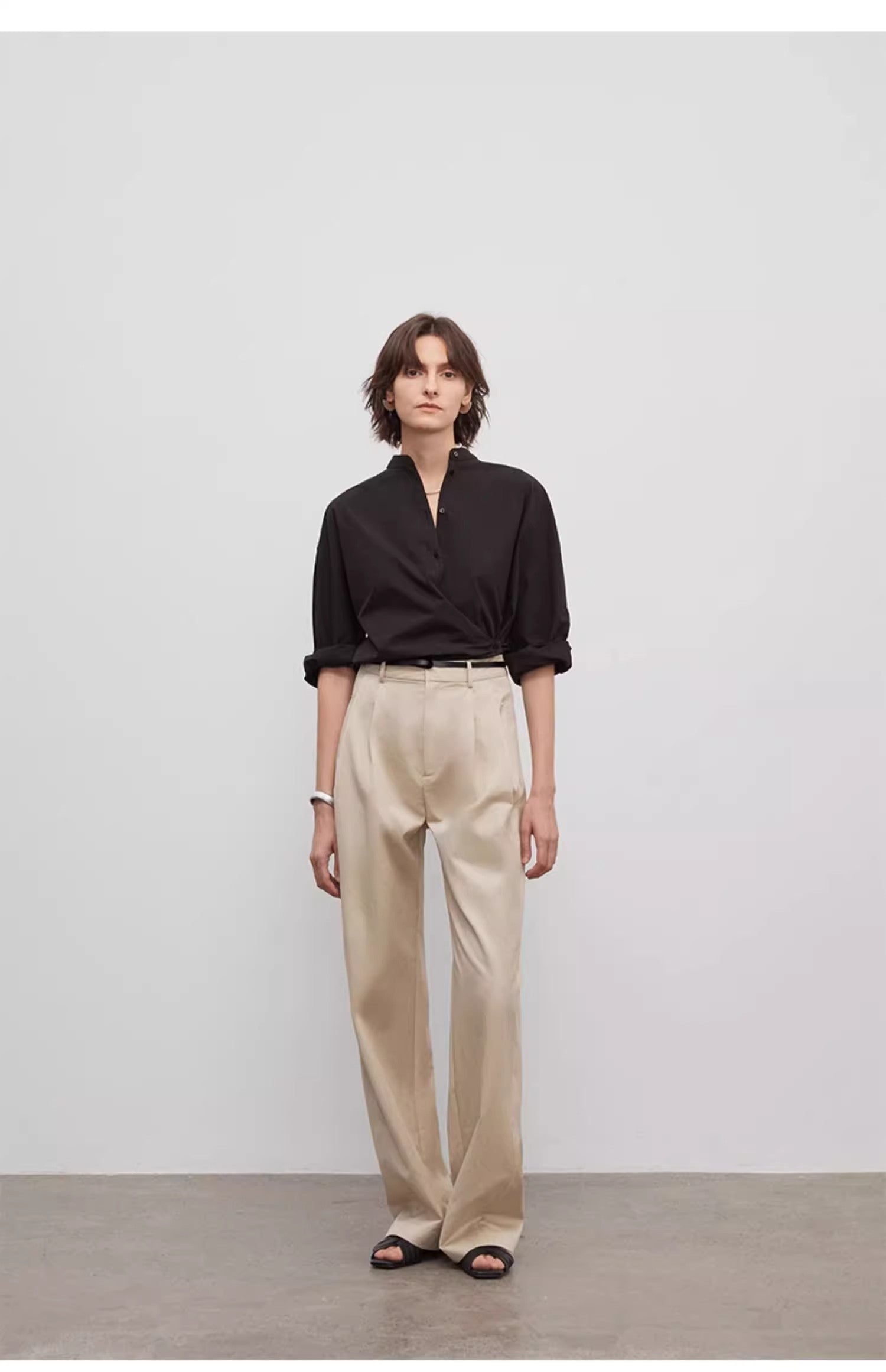 Double Pleat Wide Leg Trousers - Premium variable from Tooksie - Just $110.99! Shop now at Tooksie