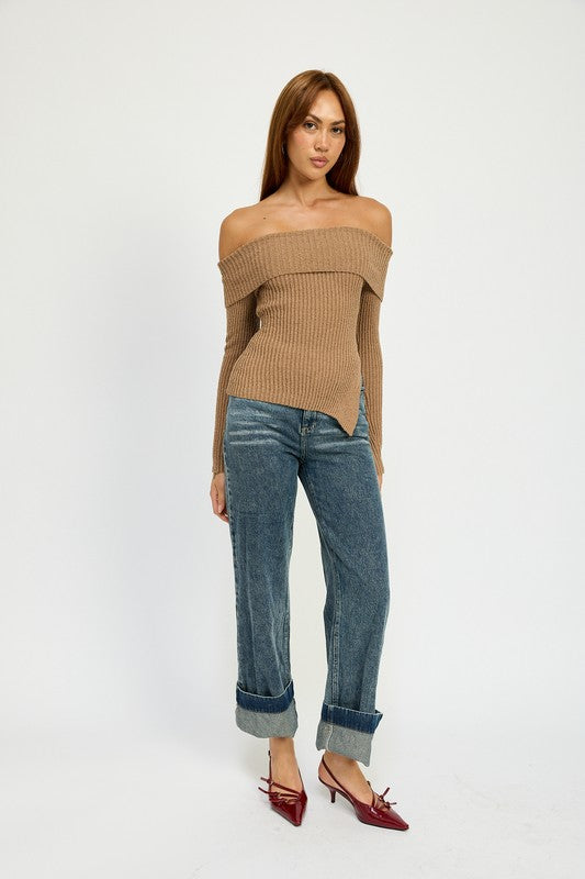 Washed Denim Cuffed Jeans - Premium variable from Tooksie - Just $61.99! Shop now at Tooksie