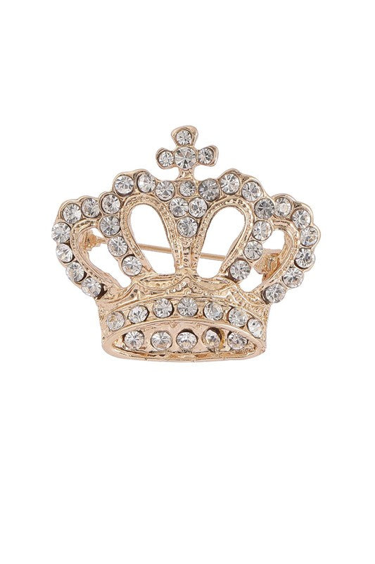 Rhinestone Crown Brooch - Premium variable from Tooksie - Just $10.99! Shop now at Tooksie