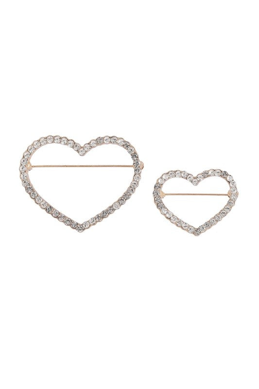 Rhinestone Heart Brooch - Premium variable from Tooksie - Just $19.99! Shop now at Tooksie