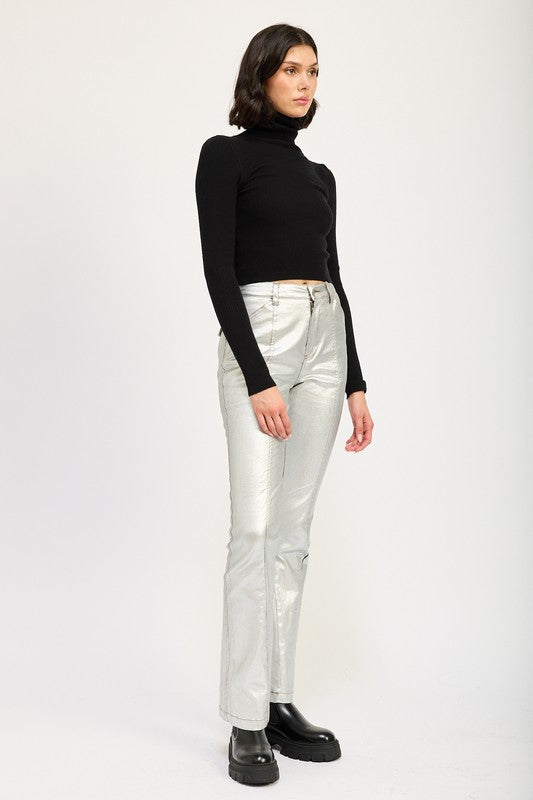 Metallic Flared Trousers - Premium variable from Tooksie - Just $74.99! Shop now at Tooksie