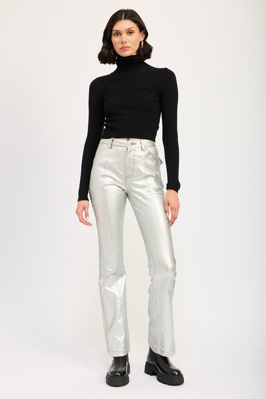 Metallic Flared Trousers - Premium variable from Tooksie - Just $74.99! Shop now at Tooksie