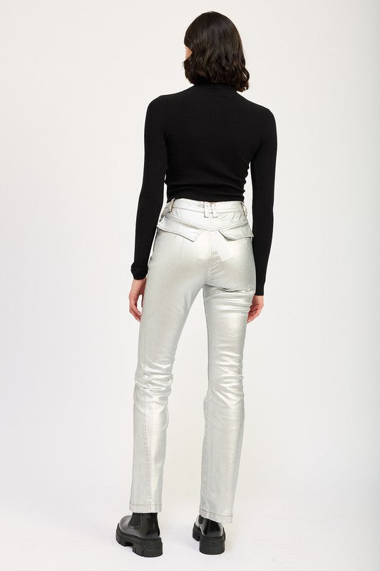 Metallic Flared Trousers - Premium variable from Tooksie - Just $74.99! Shop now at Tooksie