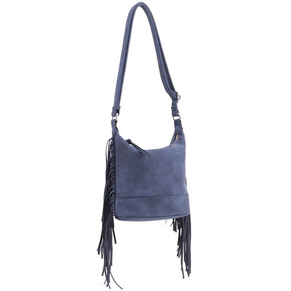 Faux Suede Fringe Crossbody Bag - Premium variable from Tooksie - Just $37.99! Shop now at Tooksie