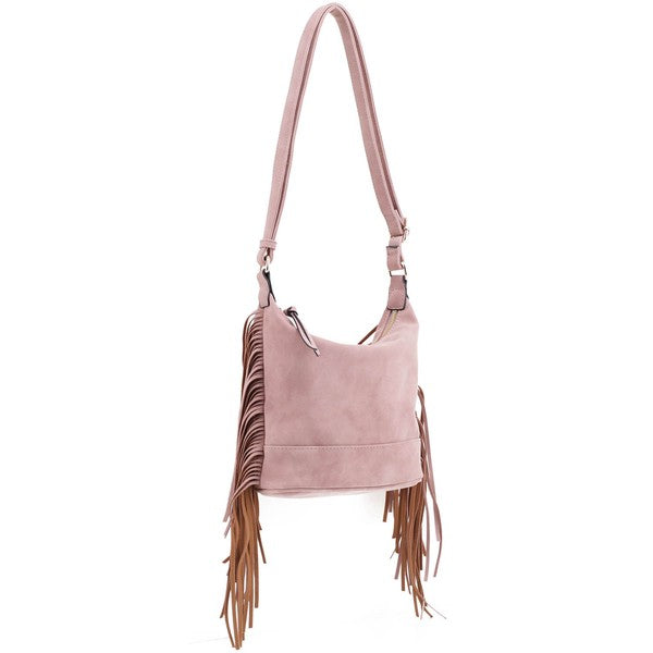 Faux Suede Fringe Crossbody Bag - Premium variable from Tooksie - Just $37.99! Shop now at Tooksie