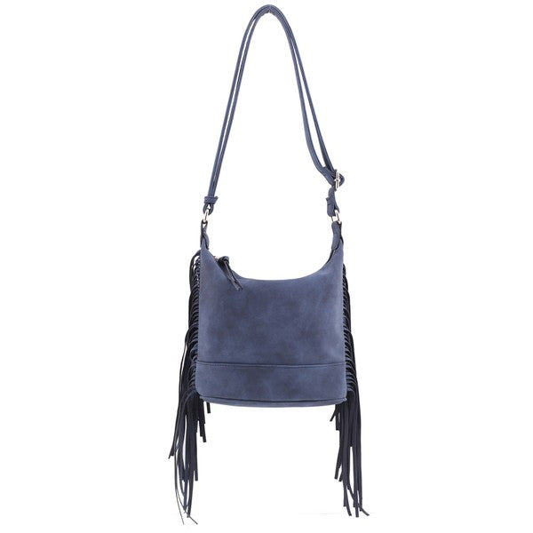 Faux Suede Fringe Crossbody Bag - Premium variable from Tooksie - Just $37.99! Shop now at Tooksie