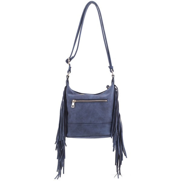 Faux Suede Fringe Crossbody Bag - Premium variable from Tooksie - Just $37.99! Shop now at Tooksie