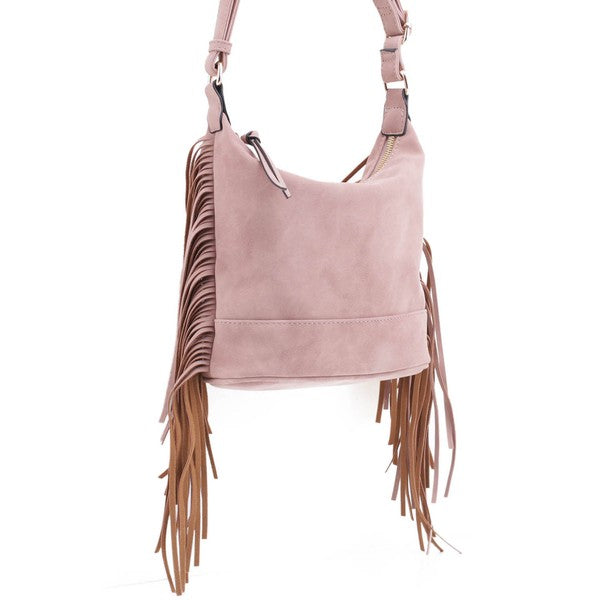 Faux Suede Fringe Crossbody Bag - Premium variable from Tooksie - Just $37.99! Shop now at Tooksie